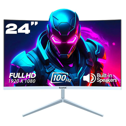 24-Inch Curved Gaming Monitor 120Hz Full HD 1080P Built-In Speakers Tilt Adjustable