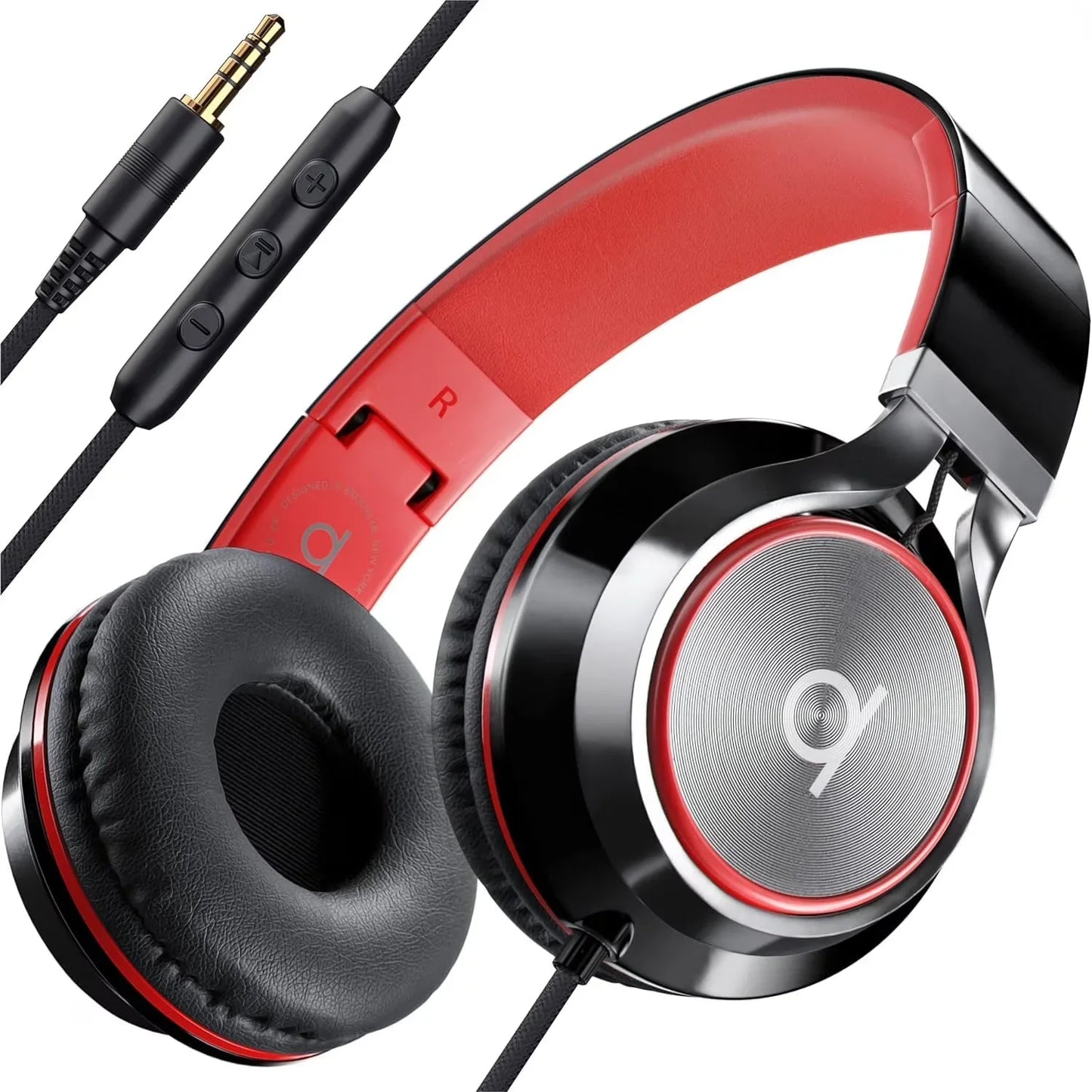 CL750 Wired Headphones with Microphone, On-Ear Head Phones with Mic, Turquoise