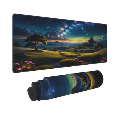 Byte Style gaming mousepad featuring a scenic fantasy landscape with starry night sky and winding path