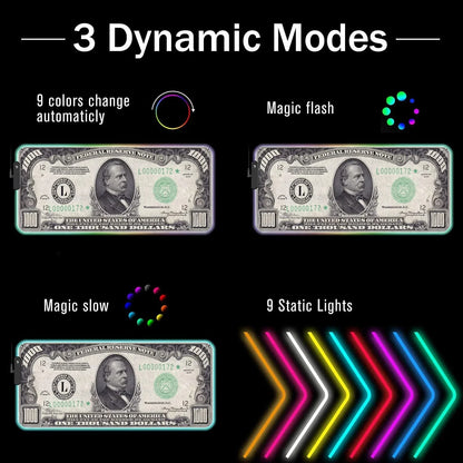 Byte Style RGB lighting modes on gaming gear featuring 3 dynamic color-changing effects and 9 static lights