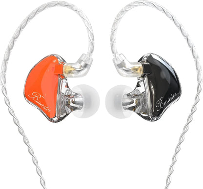 In-Ear Monitors, Bmaster Triple Driver Hifi Stereo Noise-Isolating with Enhanced Bass for Musicians Stage/Audio Recording (PRO Orange/Black)