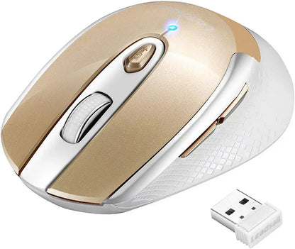 Wireless Mouse for Laptop, 2.4G Portable Slim Cordless Computer Mouse Less Noise, 6 Buttons, for Windows 10/8/7/Mac/Macbook Pro/Air/Hp/Dell/Lenovo/Acer