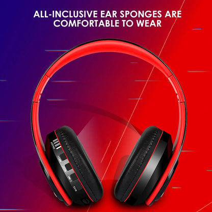 Over-Ear Wireless Bluetooth Headphones, Foldable Multi-Mode Wireless Headphones with Built-In Microphone, Wireless over Ear Headset for Travel, 10-Hour Playtime, Black