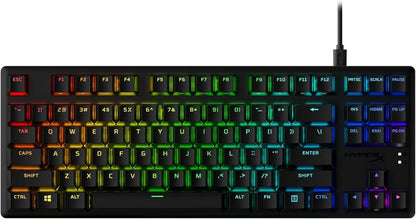 RGB backlit HyperX gaming keyboard with 8-bit retro style, perfect for modern gaming setups