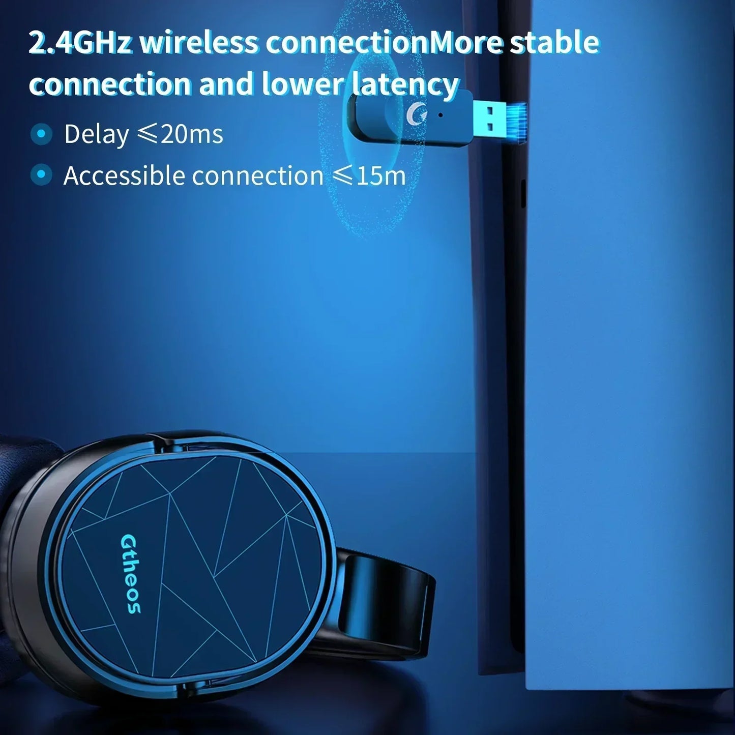 Wireless Gaming Headset Compatible for PS5 Switch PC Mac, 2.4 Ghz/Bluetooth 5.2 Gaming Headphones with Noise Cancelling Microphone 40+ Hours Battery Life,3.5Mm Wired for Xbox Series