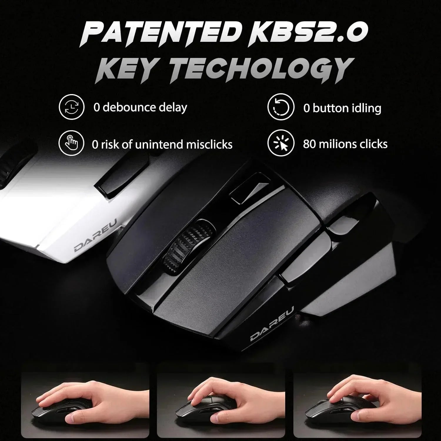 A955 Lightweight Wireless Gaming Mouse with RGB Charging Dock: Tri-Mode 2.4G/USB-C/BT Mouse up to 12K DPI Optical Sensor -KBS II Buttons Fully Programmable- 120 Hr Battery