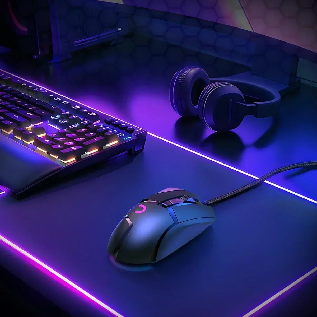 RGB Optical Gaming Mouse Wired with 6 Adjustable DPI Lightweight Black