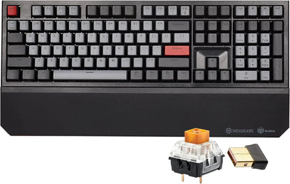 Hexgears mechanical gaming keyboard with retro 8-bit style keycaps and wireless USB dongle