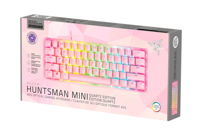 Razer Huntsman Mini Quartz Edition pink RGB 60% gaming keyboard in retail box, Byte Style gear
