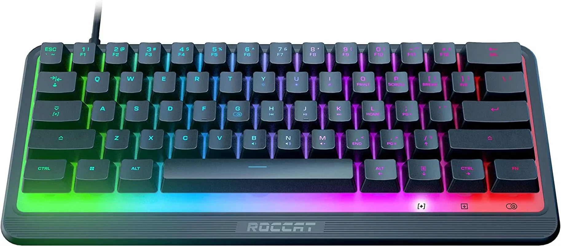 ROCCAT RGB gaming keyboard with colorful backlit keys, modern design, Byte Style gaming gear