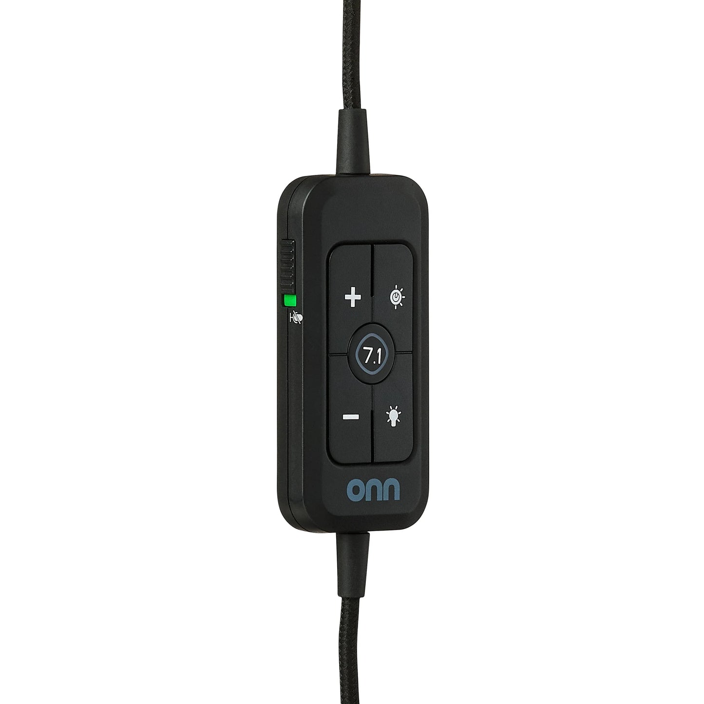 Black Onn headset inline remote control with 7.1 surround sound button and mute slider
