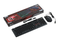 K13 gaming combo keyboard and mouse set with USB cables and packaging box