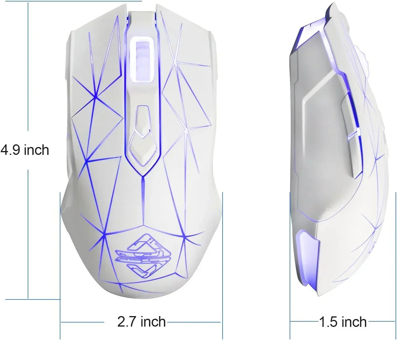 AJ52 Watcher RGB Gaming Mouse, Programmable 7 Buttons, Ergonomic LED Backlit USB Gamer Mice Computer Laptop PC, for Windows Mac Linux OS, Star White