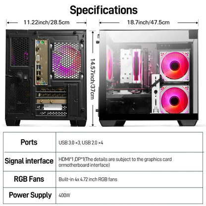 Gaming PC, Ryzen 5 5500, RX 6500 XT 4GB, 16GB DDR4, 1TB SSD, Wifi 6, 1080P Esports
