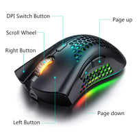 Cordless LED Gaming Mouse 7-Color Backlit Rechargeable - ByteStyle