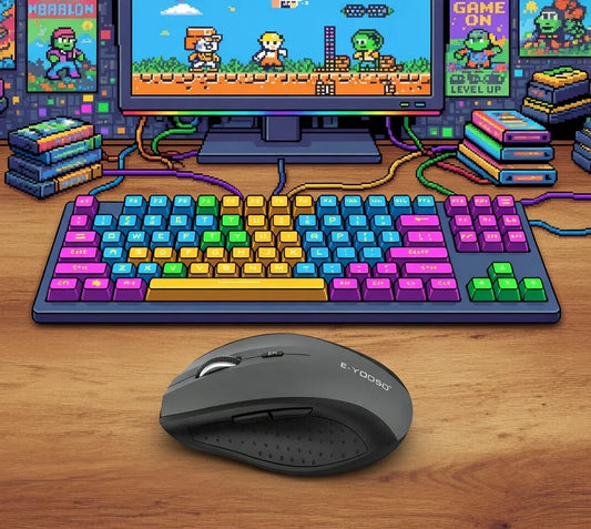 E-YOOSO E-1010 Wireless Gaming Mouse | 6 Buttons | 2.4GHz USB Receiver | 5-Level 4800 DPI