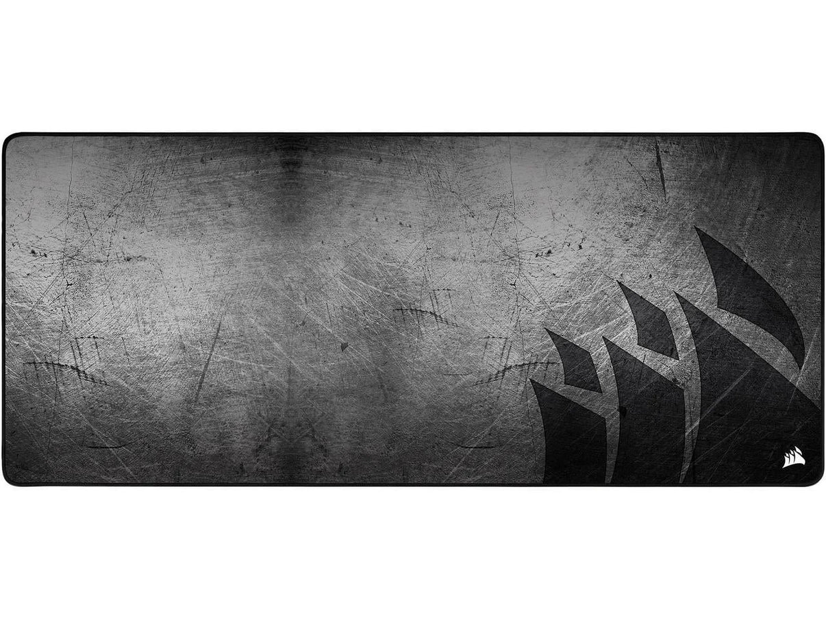 Corsair MM350 PRO XL extended gaming mouse pad with premium spill-proof cloth and dark worn metal design
