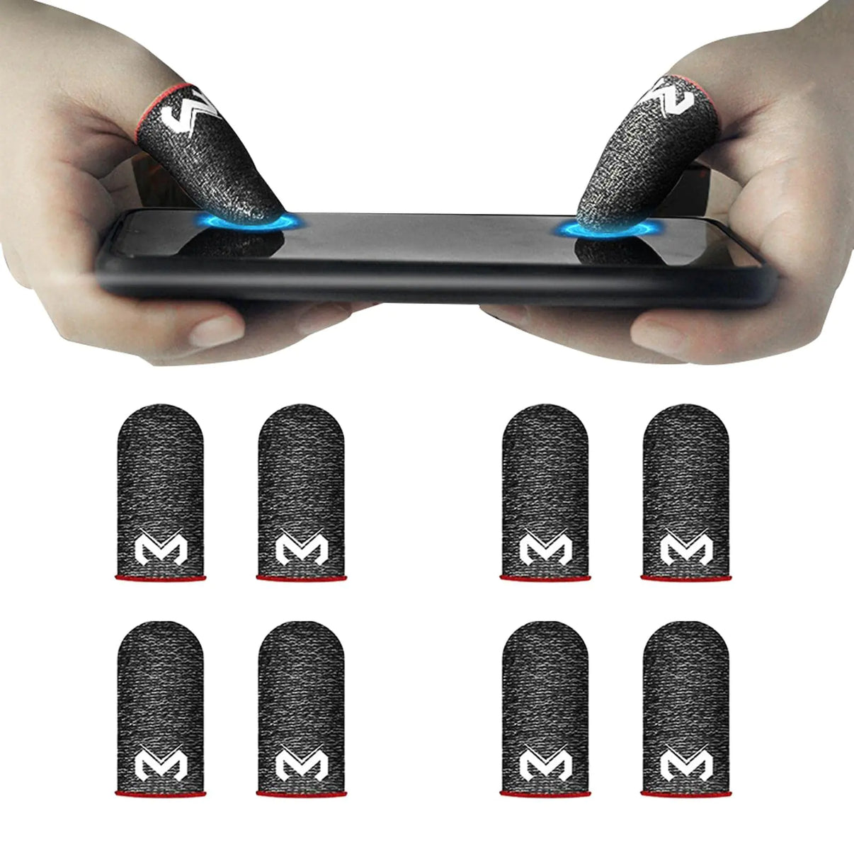 SilverFlex 8-Pack High-Responsive Gaming Finger Sleeves - ByteStyle