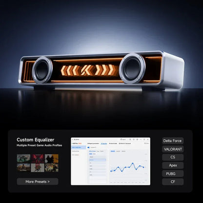 Gaming speaker with RGB lighting and custom equalizer for Valorant, CS, Apex, PUBG, CF