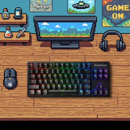 SteelSeries Apex 3 TKL RGB Gaming Keyboard | Tenkeyless | Water & Dust Resistant | USB-A | PC | Black