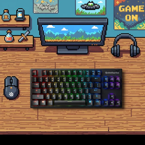 SteelSeries Apex 3 TKL RGB Gaming Keyboard | Tenkeyless | Water & Dust Resistant | USB-A | PC | Black