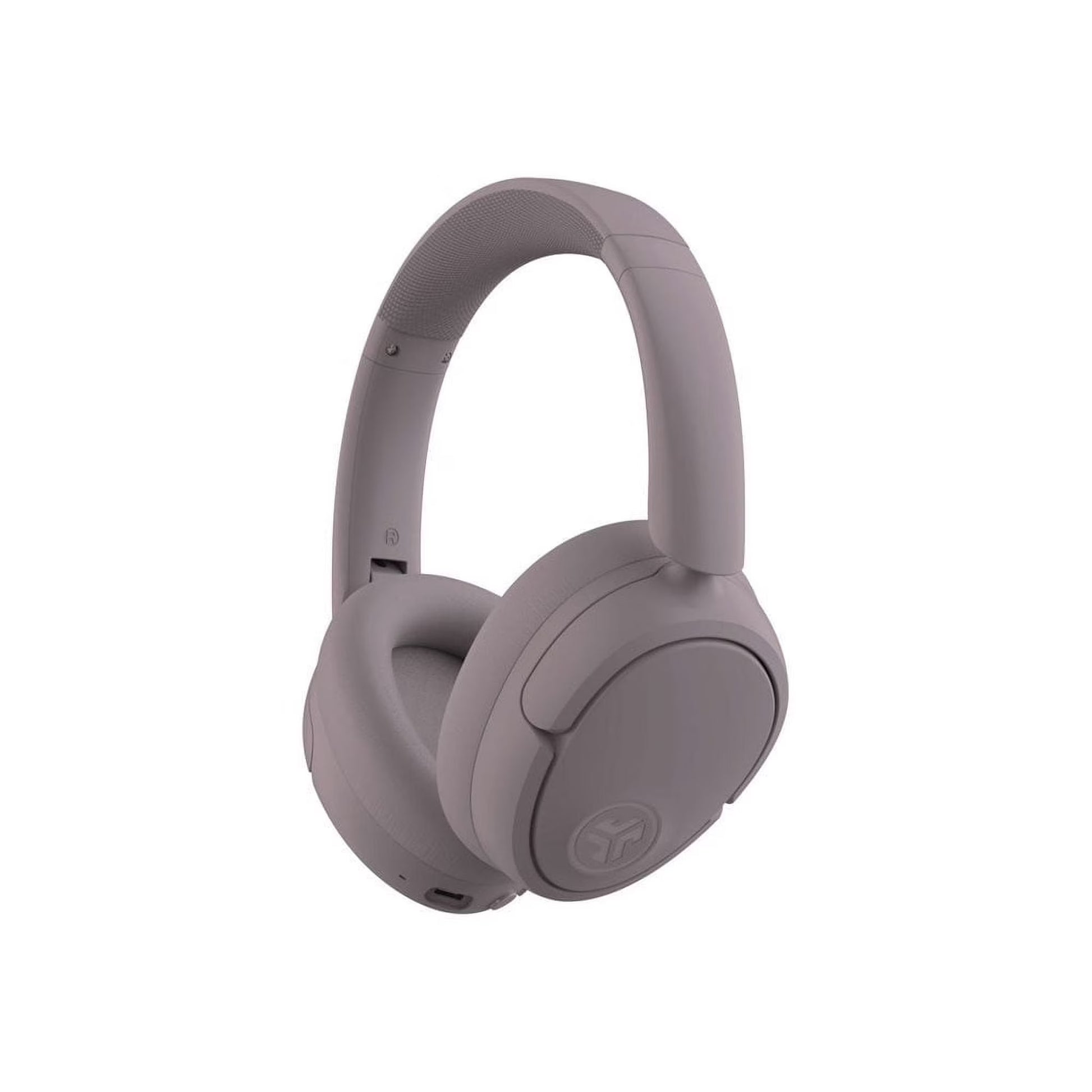 Mauve over-ear Bluetooth headphones with padded ear cups and active noise cancellation