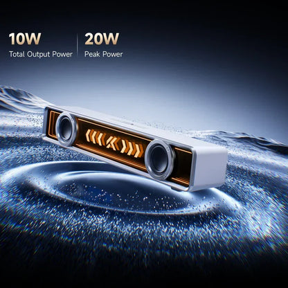 10W total output 20W peak power portable speaker with glowing LED display on dynamic water surface