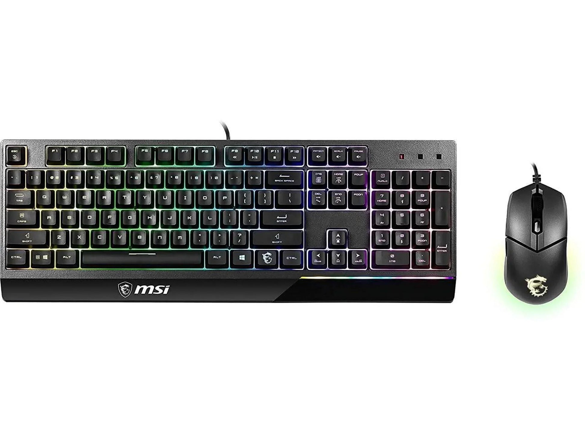 MSI Vigor GK30 RGB gaming keyboard and GM11 gaming mouse combo with LED lighting