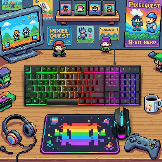 KOGYAS Wired Gaming Keyboard & Mouse Combo | 104 Keys | RGB Backlit | Black