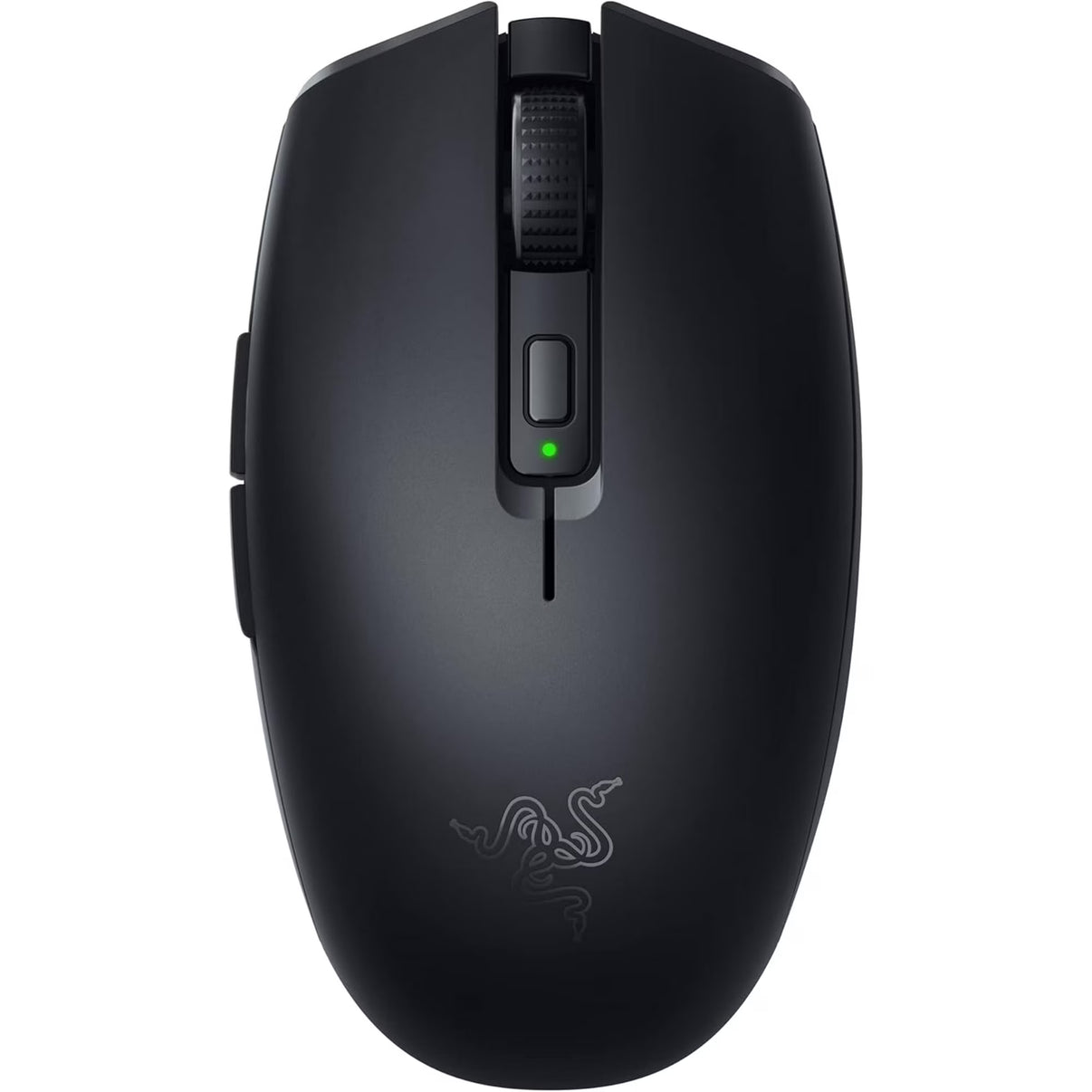 Top view of black Razer Orochi V2 wireless gaming mouse with 6 buttons and scroll wheel at Byte Style