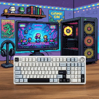 AULA F99 PRO Wireless Mechanical Gaming Keyboard | 95% Layout | Tri-Mode | Hot-Swappable Creamy Switches | RGB Backlit | Multifunction Knob | 8000mAh Battery