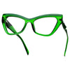 JFXQDR Women's Cat Eye Blue Light Blockers - Basil Green