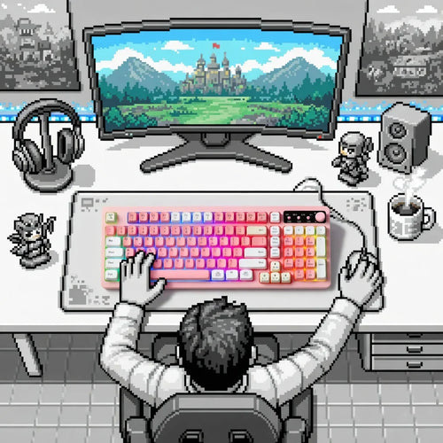 FFN Wireless Mechanical Gaming Keyboard | 99 Keys | Knob | Tri-Mode | RGB Backlit | Long Battery Life