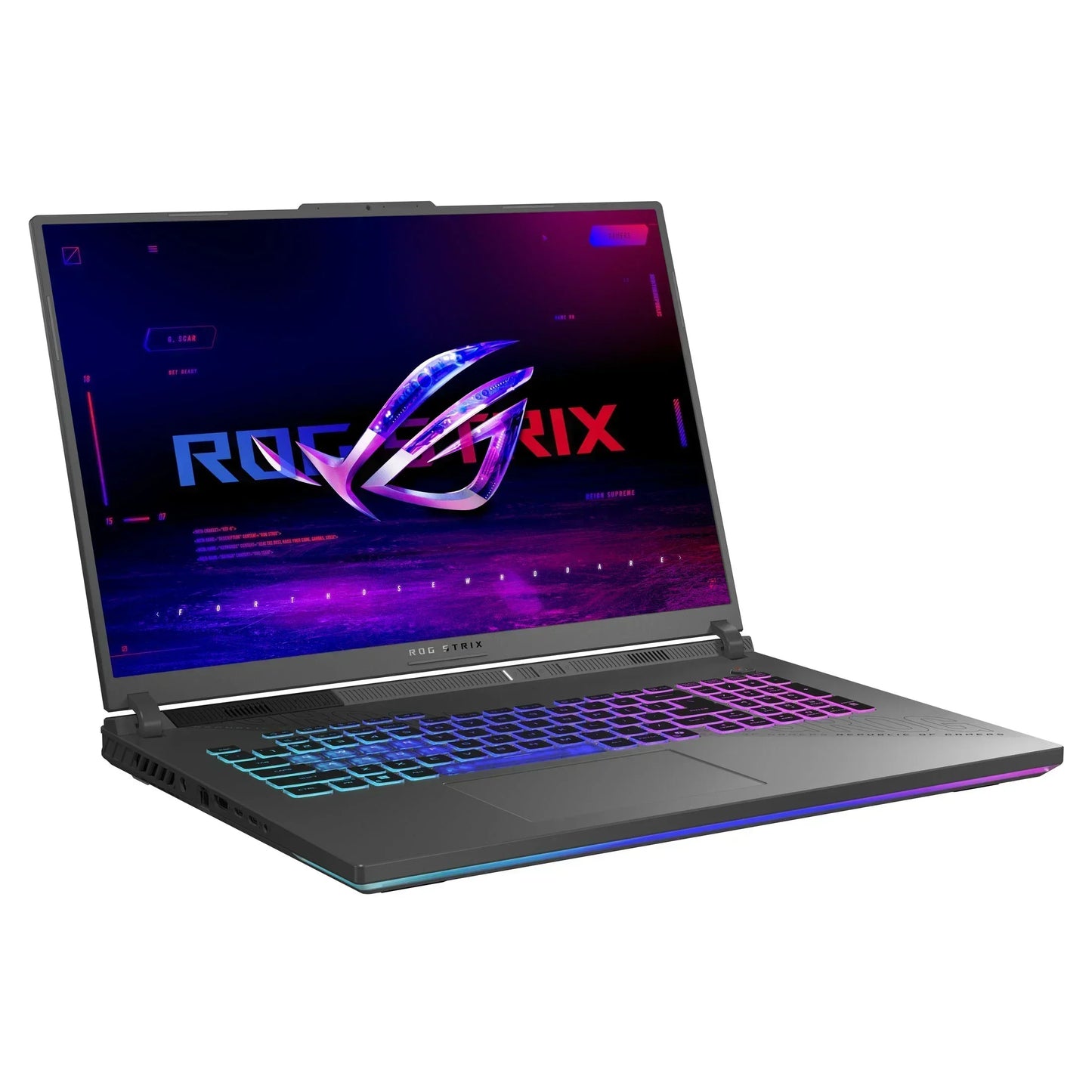 Gaming laptop with RGB backlit keyboard and vivid display, ideal for gamers and tech setups