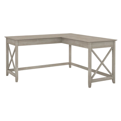 Key West 60" L Shaped Desk, Washed Gray