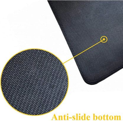 Close-up of a black gaming mouse pad with textured anti-slide bottom surface for enhanced grip
