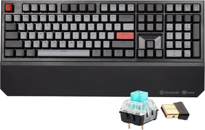Hexgears mechanical gaming keyboard with key switches and USB dongle, retro 8-bit style, Byte Style
