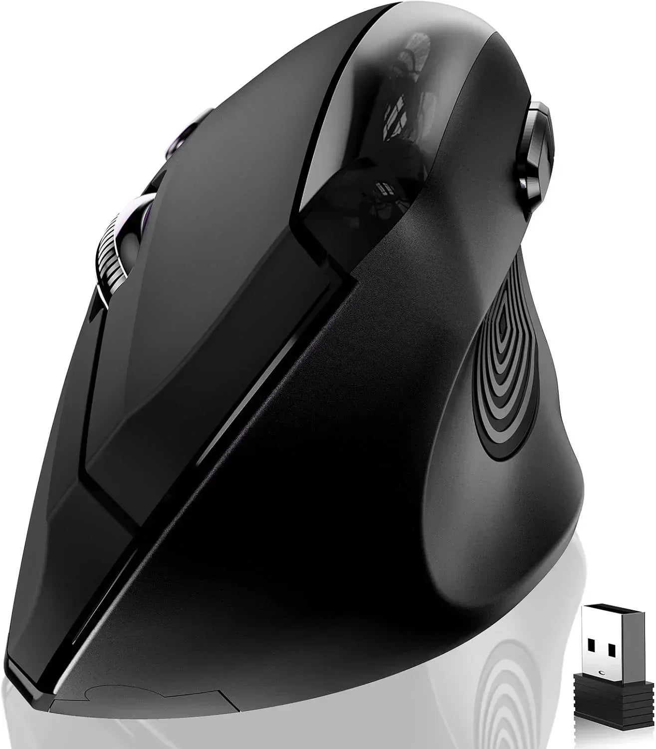 Ergonomic Wireless Mouse, 2.4G Optical Cordless, 800/1200/1600 DPI, Vertical Computer Mouse for Laptop, Mac, PC, Desktop (Right Hand, Large) - Red