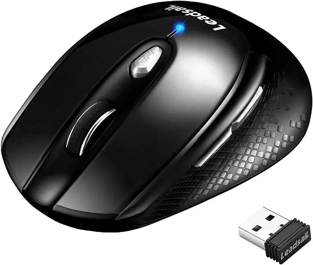 Wireless Mouse for Laptop, 2.4G Portable Slim Cordless Computer Mouse Less Noise, 6 Buttons, for Windows 10/8/7/Mac/Macbook Pro/Air/Hp/Dell/Lenovo/Acer