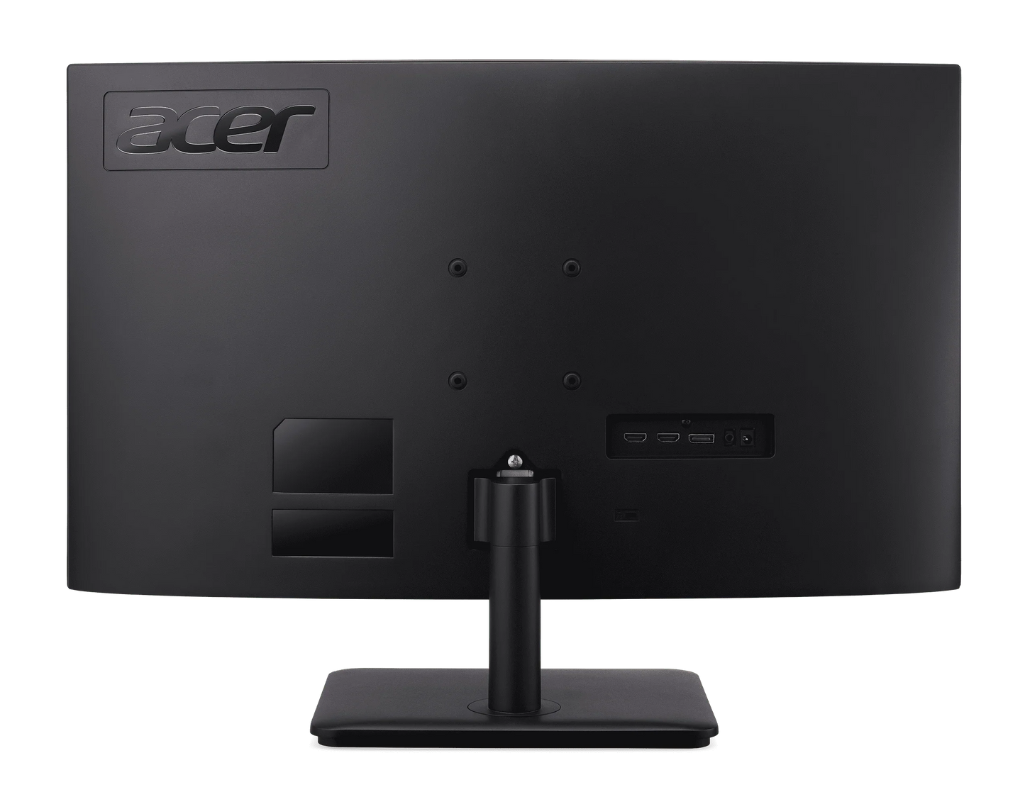 Back view of black Acer computer monitor showing input ports and stand