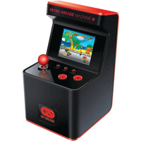 Retro arcade machine with joystick and buttons playing 8-bit game, Byte Style gaming gear