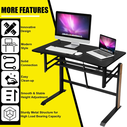 Pneumatic Height Adjustable Standing Desk Sit to Stand Computer Desk Workstaion