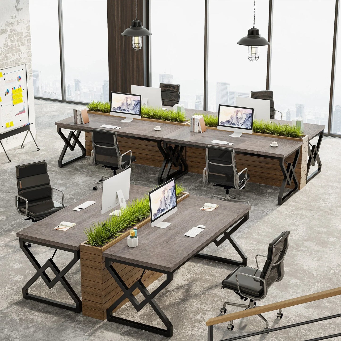 63-In Large Executive Desk, Home Office Computer Desk