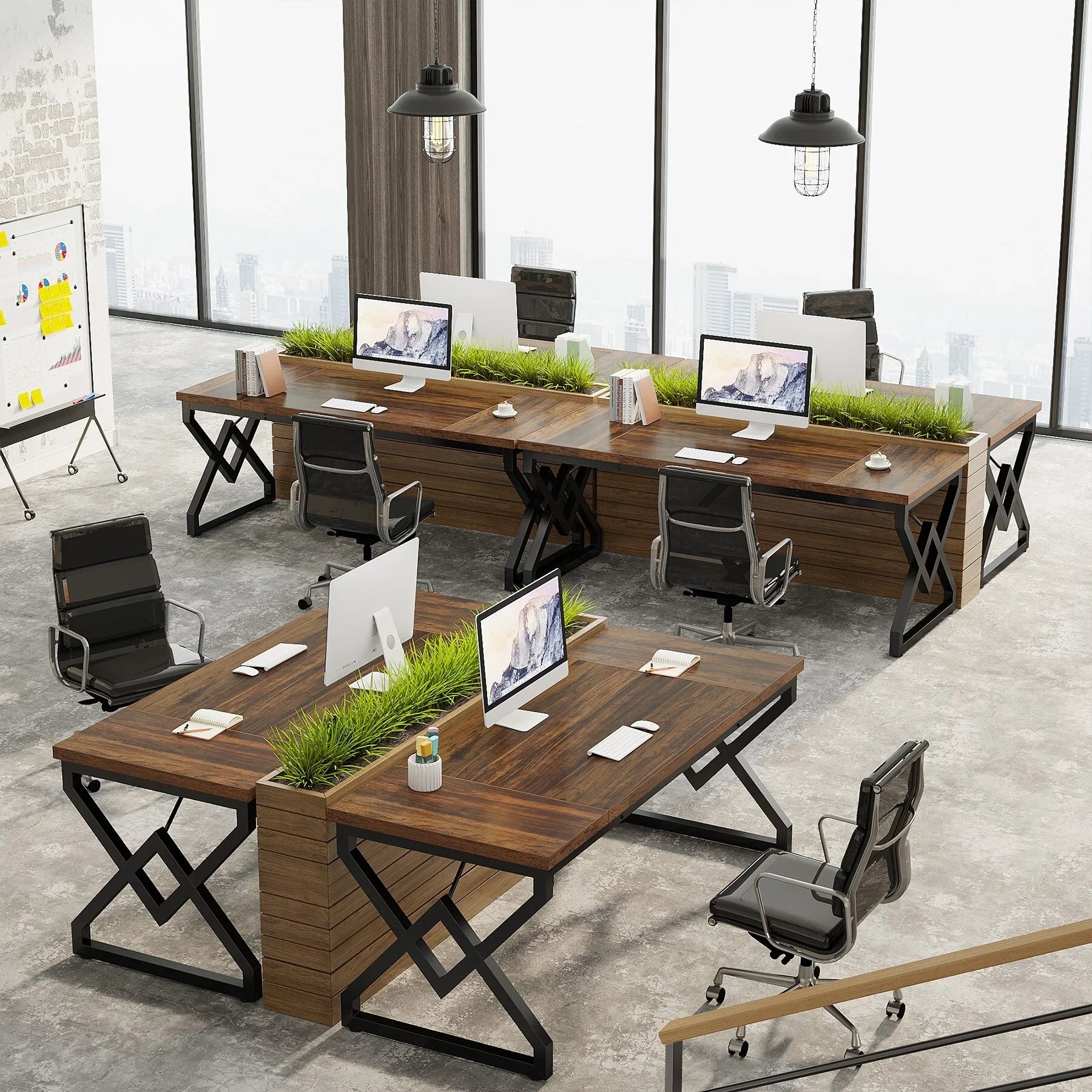 63-In Large Executive Desk, Home Office Computer Desk
