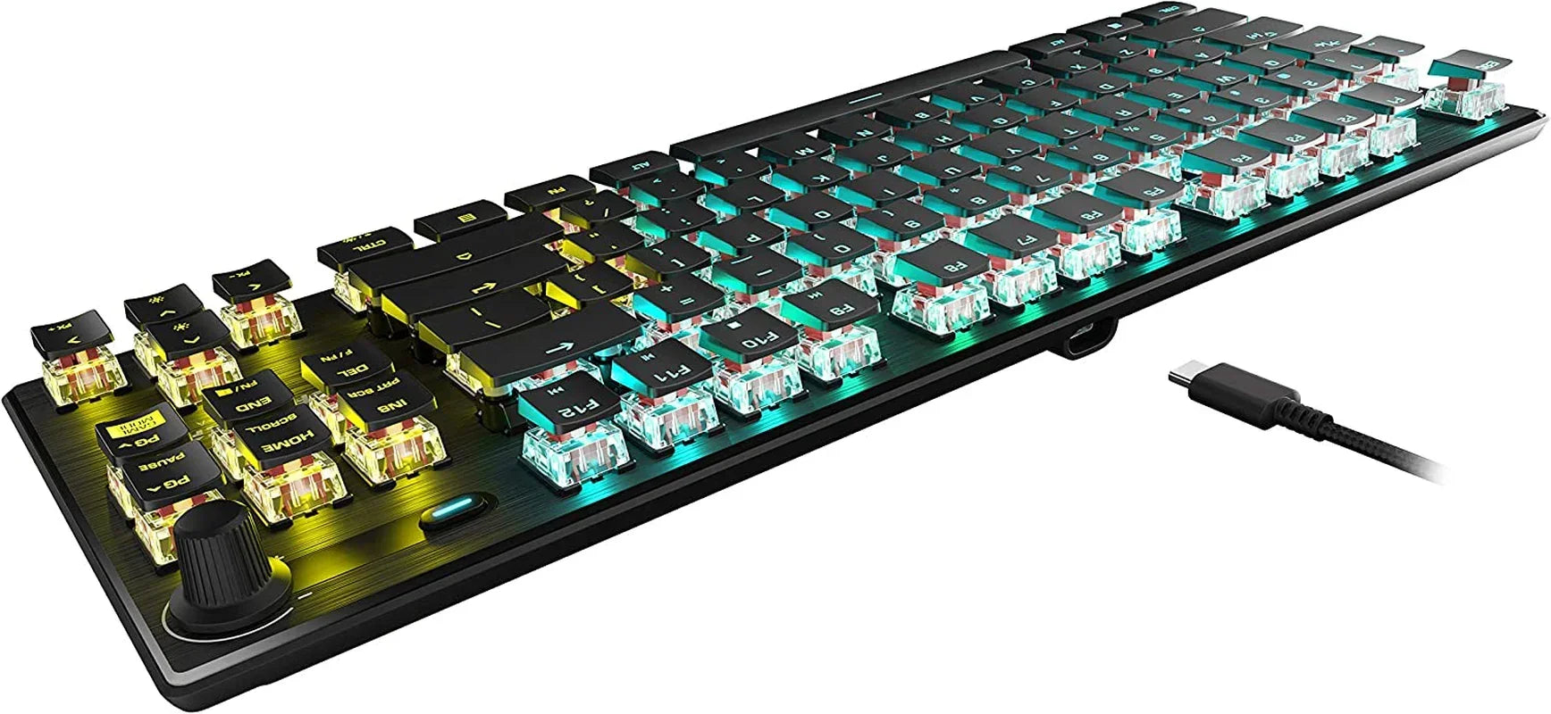 RGB mechanical gaming keyboard with exposed switches and Type-C cable, Byte Style