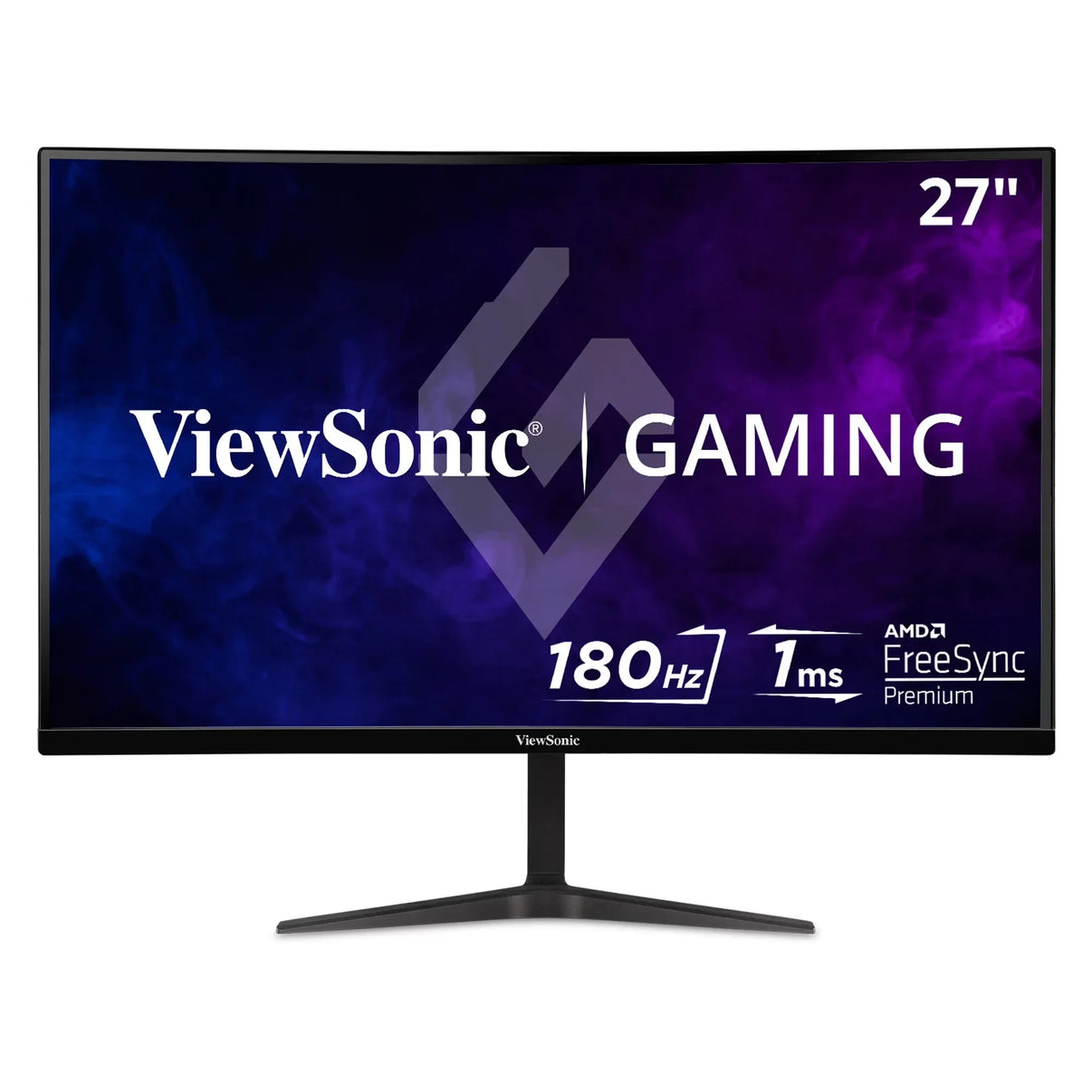 27-inch ViewSonic gaming monitor with 180Hz refresh rate, 1ms response time, and AMD FreeSync Premium