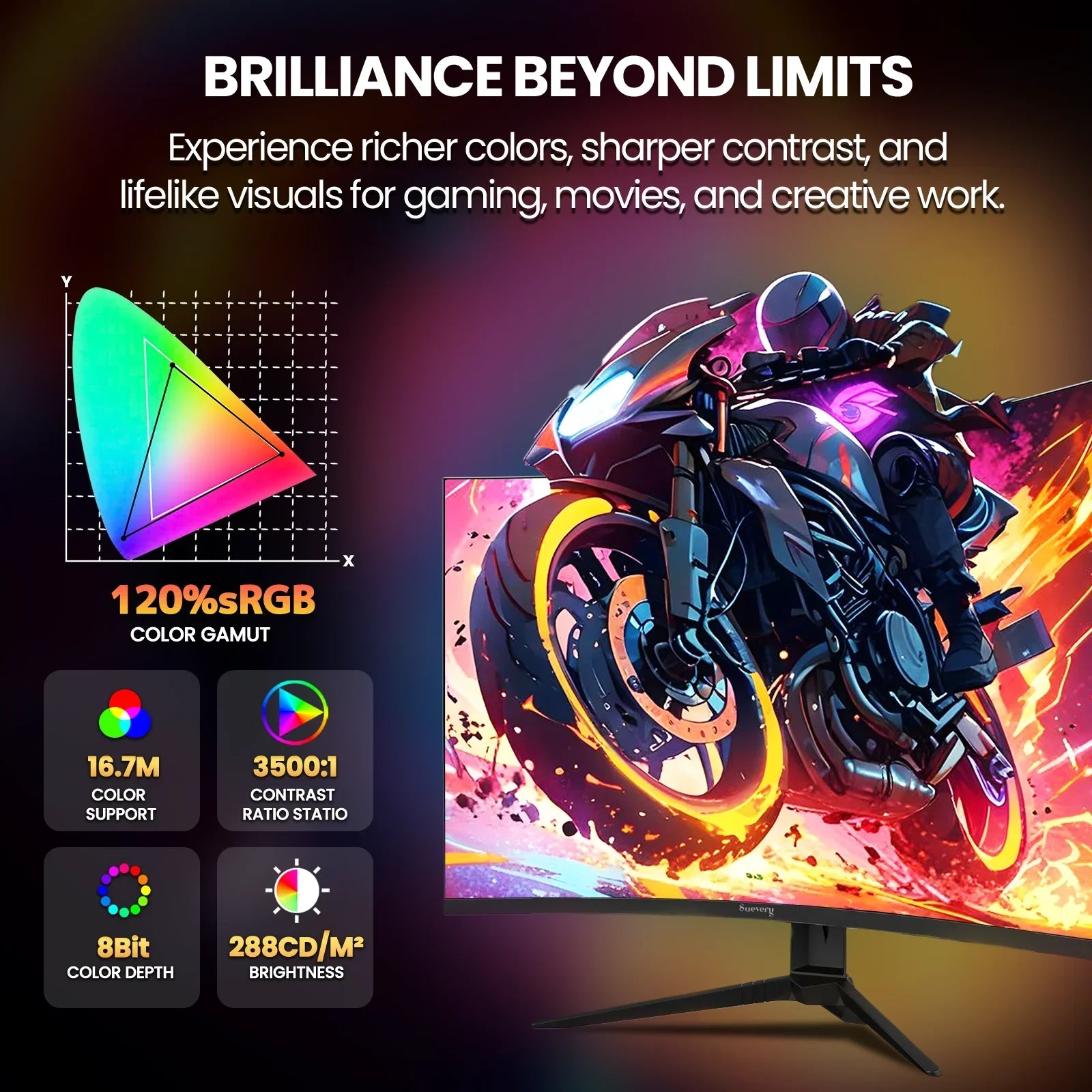 32" 200Hz Curved Gaming Monitor, FHD/1920*1080P Computer Monitor, 120 %Srgb, Freesync, Hdmi/Dp-Black