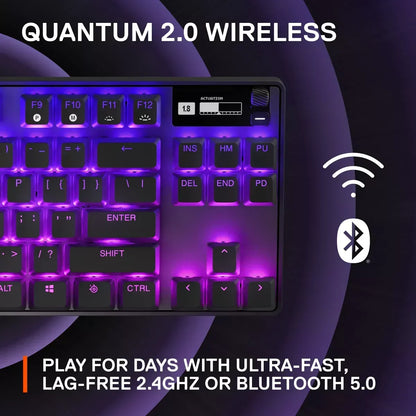 RGB-backlit wireless gaming keyboard with Bluetooth and 2.4GHz support, Quantum 2.0 model