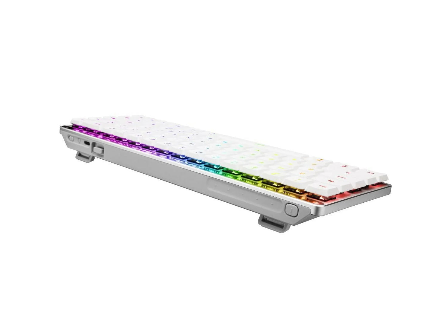 White mechanical gaming keyboard with RGB backlighting, modern slim design, Byte Style gear