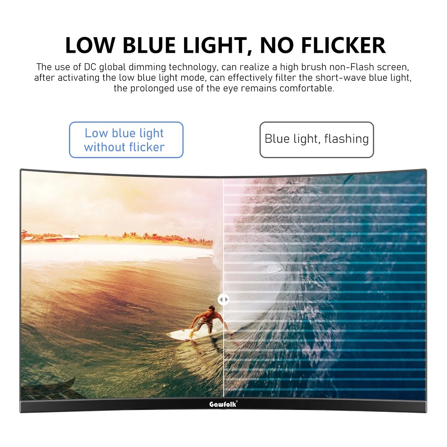 24-Inch Curved Gaming Monitor 120Hz Full HD 1080P Built-In Speakers Tilt Adjustable